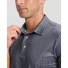 Men’s Golf Shirts Dry Fit Micro Print Short Sleeve Polo(Deep Grey Texture)