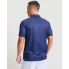 Men’s Golf Shirts Dry Fit Micro Print Short Sleeve Polo(Navy Rocket)