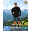 Men’s Sun Protection Shirts UPF 50+ Rash Guard Swim for Men(Black White Mountain)