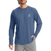 Men’s Sun Protection Shirts UPF 50+ Rash Guard Swim for Men(Grey Blue Shark)