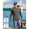 Men’s Sun Protection Shirts UPF 50+ Rash Guard Swim for Men(Grey Fisherman)