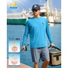 Men’s Sun Protection Shirts UPF 50+ Rash Guard Swim for Men(Sky Blue Tree)