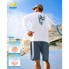 Men’s Sun Protection Shirts UPF 50+ Rash Guard Swim for Men(White Marlin)