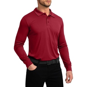 G Gradual Men’s Golf Polo Shirts Long Sleeve Sun Protection Shirts UPF 50+(Chili Pepper)