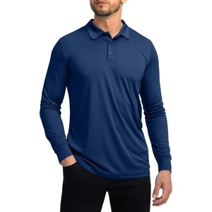 G Gradual Men’s Golf Polo Shirts Long Sleeve Sun Protection Shirts UPF 50+(Dark Blue)
