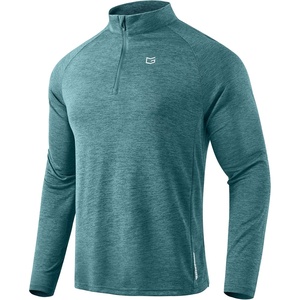 G Gradual Men’s Quarter Zip Pullover Running Athletic Shirts Long Sleeve(Cyan Heather)