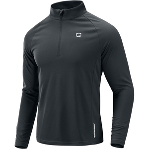 G Gradual Men’s Quarter Zip Pullover Running Athletic Shirts Long Sleeve(Dark Grey)