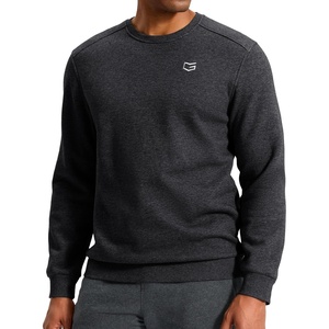 Men’s Fleece Lined Crewneck Sweatshirt Athletic Midweight Regular Fit(Charcoal Grey)