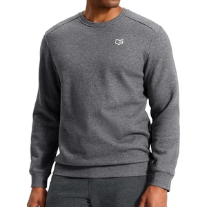 Men’s Fleece Lined Crewneck Sweatshirt Athletic Midweight Regular Fit(Grey)