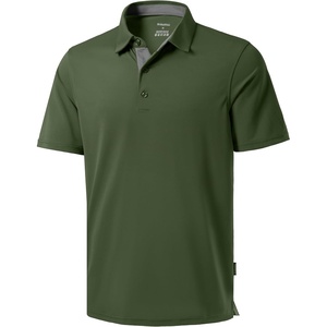 Men’s Golf Polo Shirts Dry Fit Moisture Wicking Performance Short Sleeve(A-dark Green)