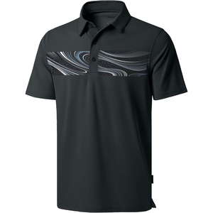Men’s Golf Polo Shirts Dry Fit Moisture Wicking Performance Short Sleeve(Black Galaxy)