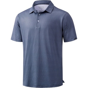 Men’s Golf Shirts Dry Fit Micro Print Short Sleeve Polo(Blue Texture)