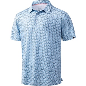 Men’s Golf Shirts Dry Fit Micro Print Short Sleeve Polo(Floral)