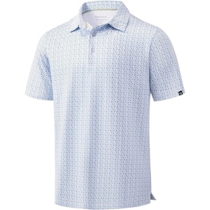 Men’s Golf Shirts Dry Fit Micro Print Short Sleeve Polo(Golf Pattern)
