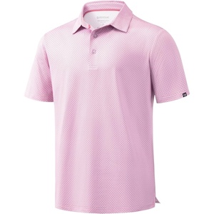 Men’s Golf Shirts Dry Fit Micro Print Short Sleeve Polo(Mini Dumbbell 2)