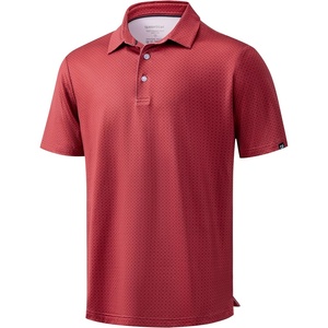 Men’s Golf Shirts Dry Fit Micro Print Short Sleeve Polo(Small Square)