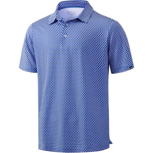 Men’s Golf Shirts Dry Fit Micro Print Short Sleeve Polo(Wavy Floral)