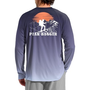 Men’s Sun Protection Shirts UPF 50+ Rash Guard Swim for Men(Blue Mountaineer)
