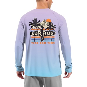 Men’s Sun Protection Shirts UPF 50+ Rash Guard Swim for Men(Light Purple Surfboard)