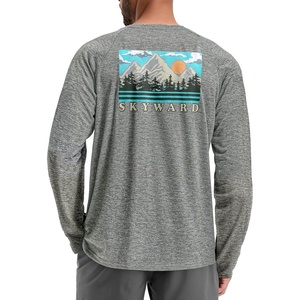 Men’s Sun Protection Shirts UPF 50+ Rash Guard Swim for Men(Mountain a)