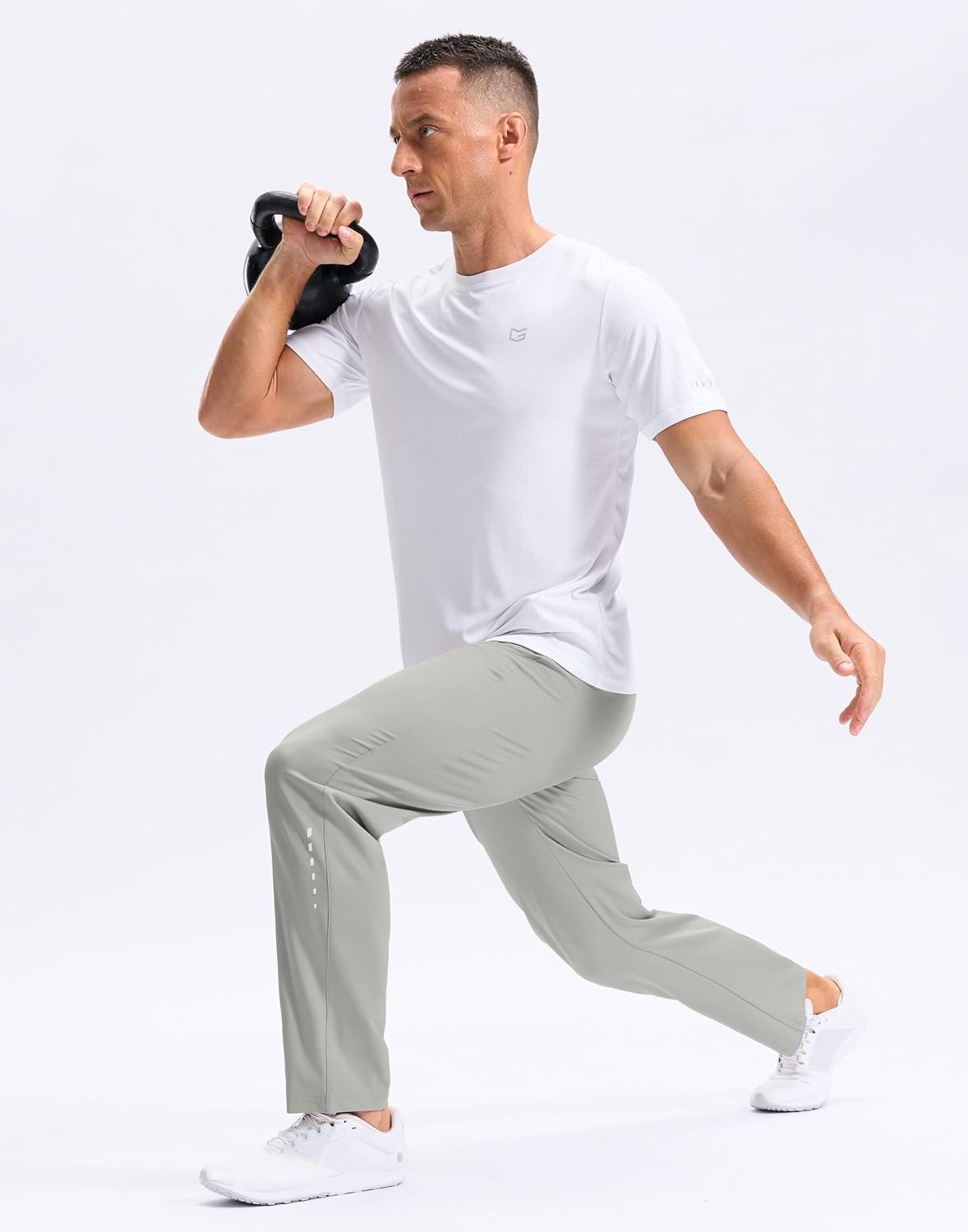 image:imageG Gradual Mens Sweatpants with Zipper Pockets Lightweight Athletic PantsBright Grey
