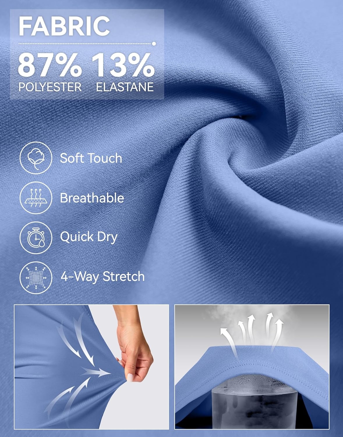 image:imageG Gradual Bermuda Shorts for Women with Pockets 10 Knee LengthHaze Blue