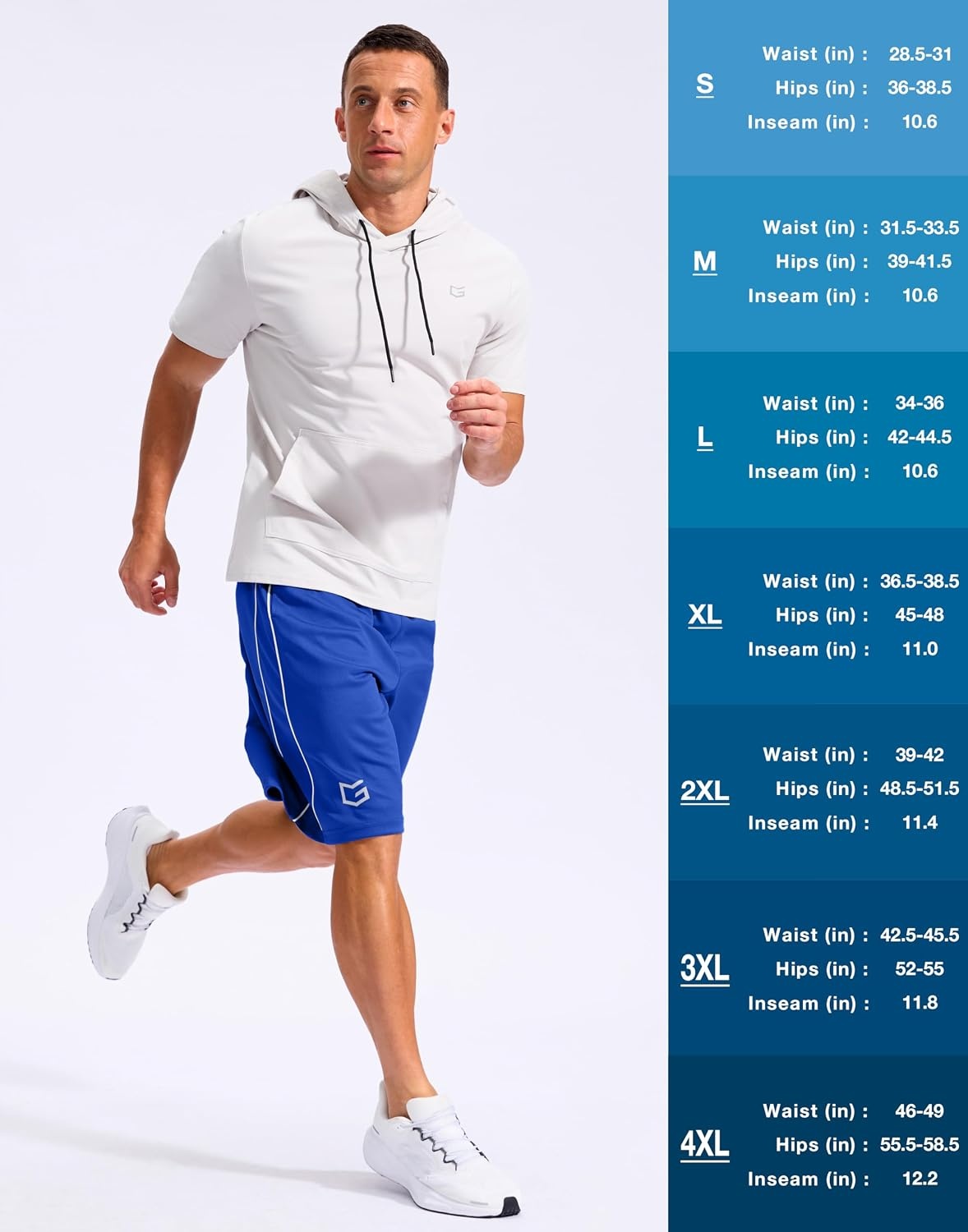 image:imageG Gradual Mens 12 Long Basketball Shorts with PocketsBlue