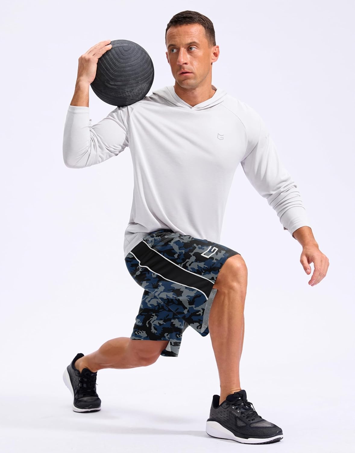 image:imageG Gradual Mens 12 Long Basketball Shorts with PocketsBlue Camo