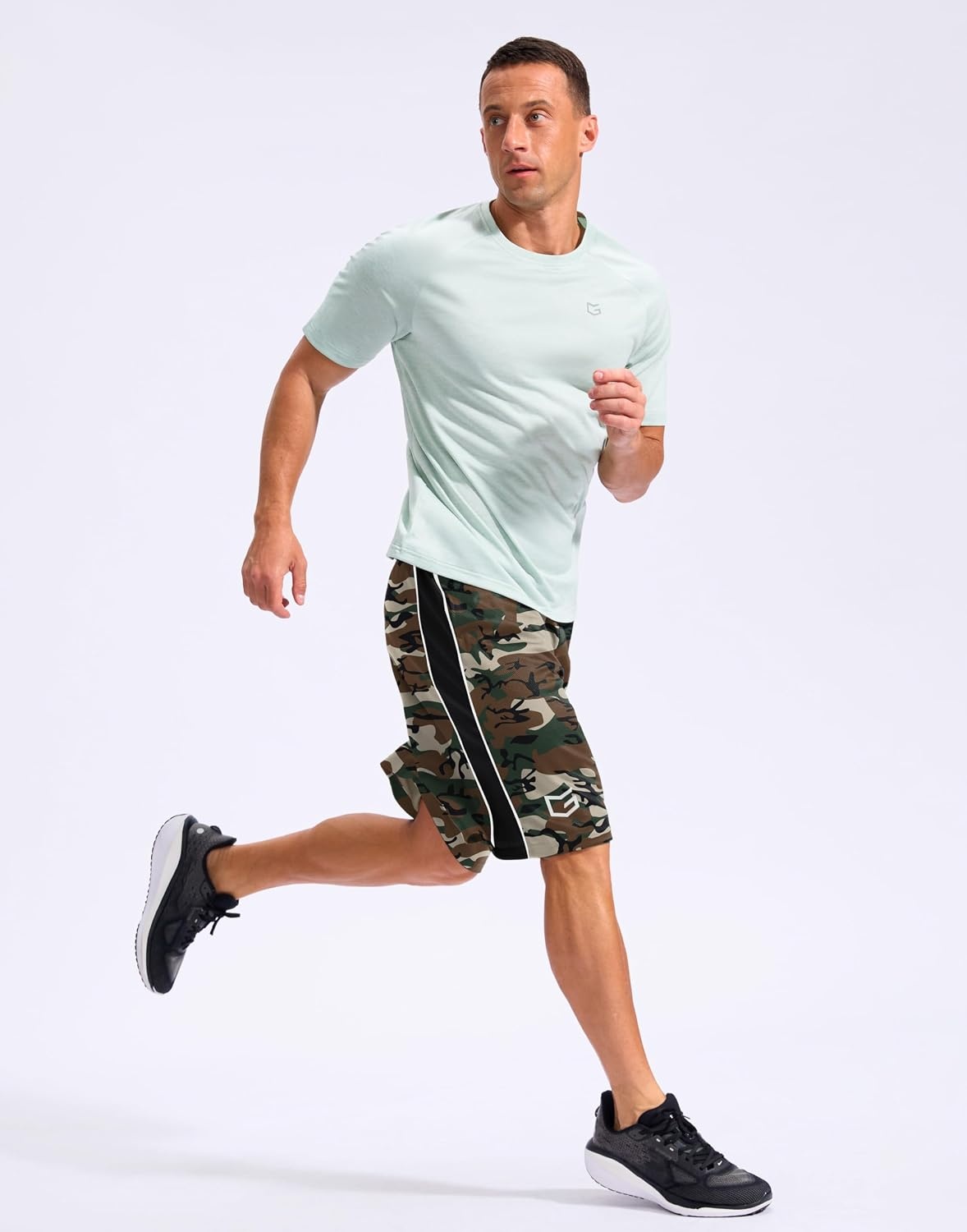image:imageG Gradual Mens 12 Long Basketball Shorts with PocketsGreen Camo