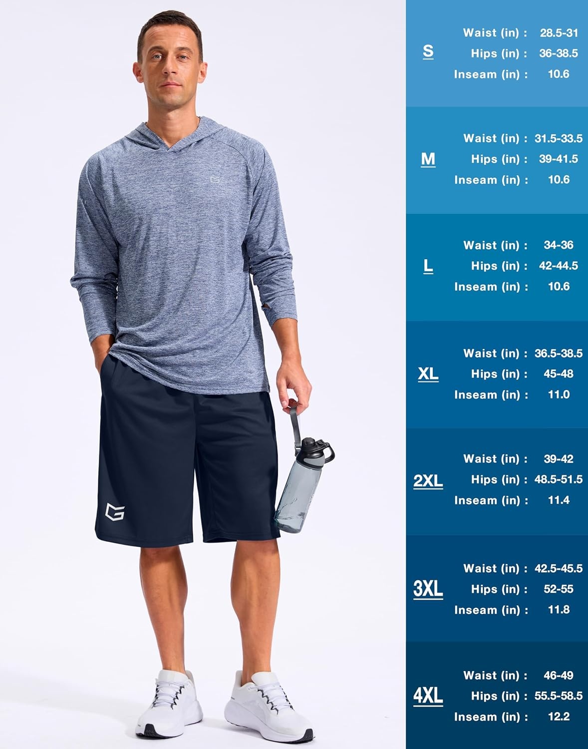 image:imageG Gradual Mens 12 Long Basketball Shorts with PocketsNavy