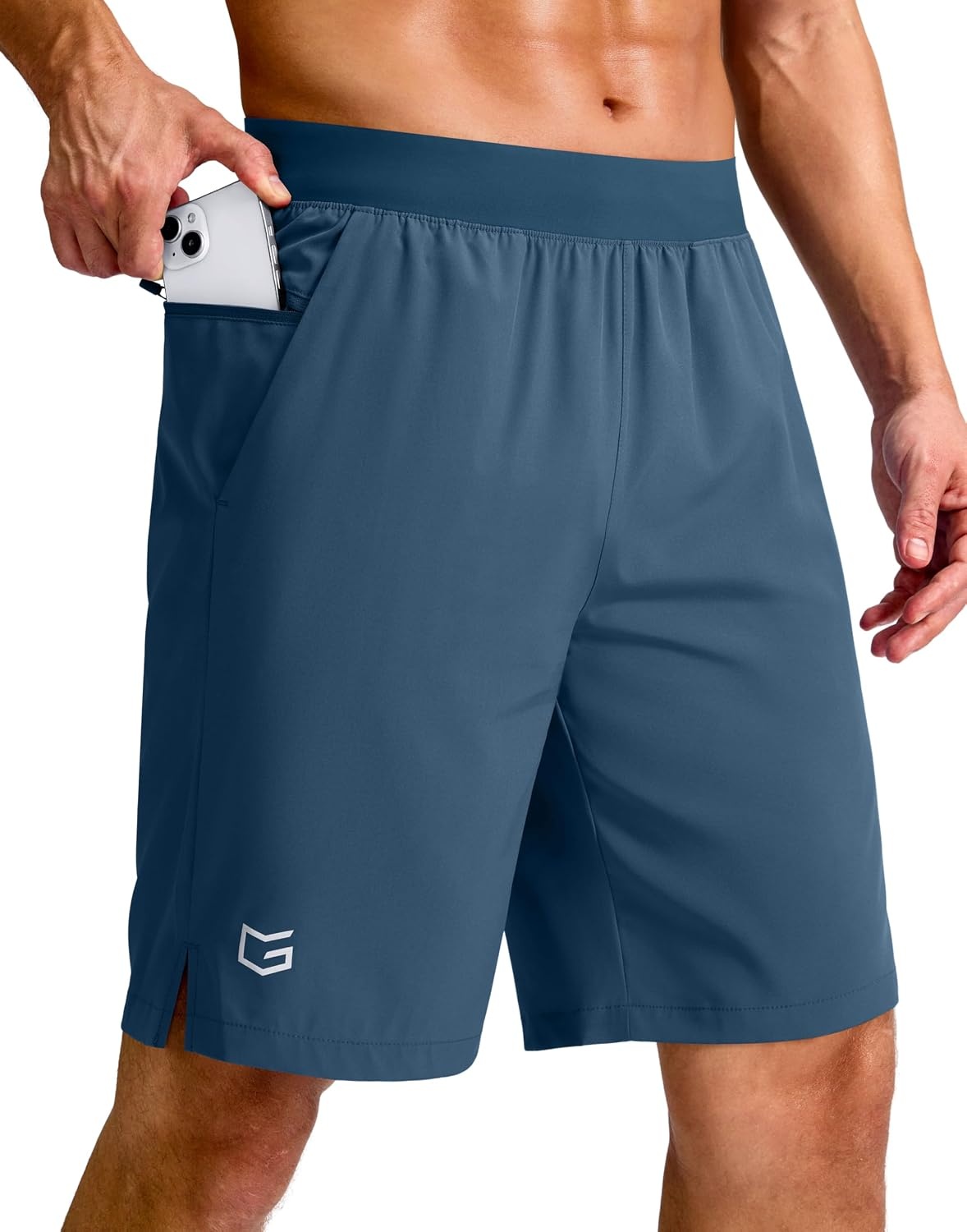 image:imageG Gradual Mens Athletic Running Shorts Zip Pocket Quick DryBlue Grey
