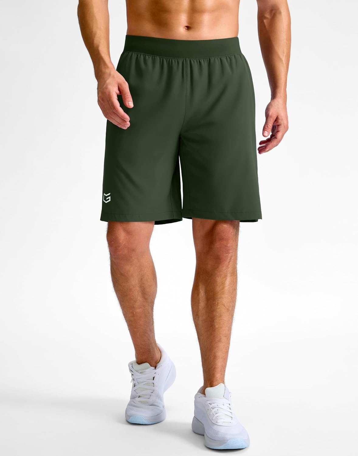 image:imageG Gradual Mens Athletic Running Shorts Zip Pocket Quick DryDark Olive