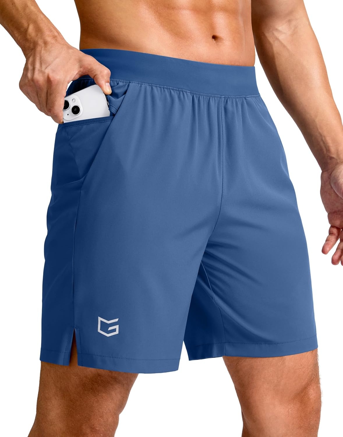 image:imageG Gradual Mens Athletic Running Shorts Zip Pocket Quick DryDust Blue