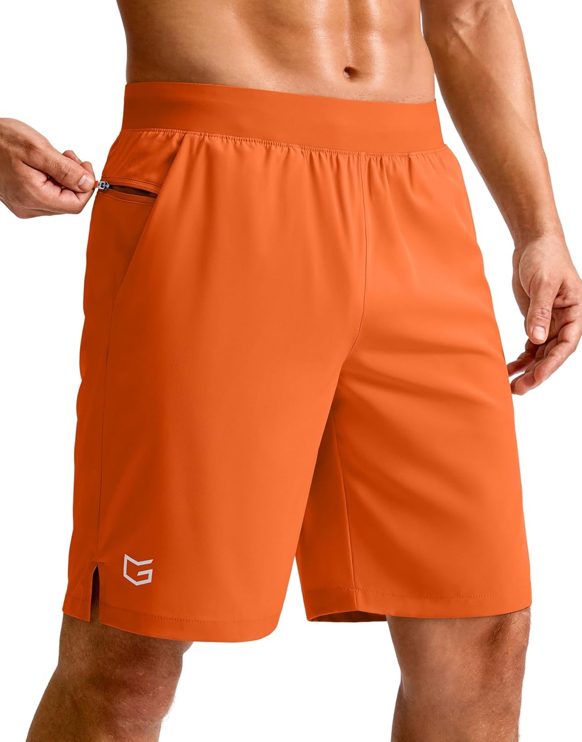 image:imageG Gradual Mens Athletic Running Shorts Zip Pocket Quick DryOrange