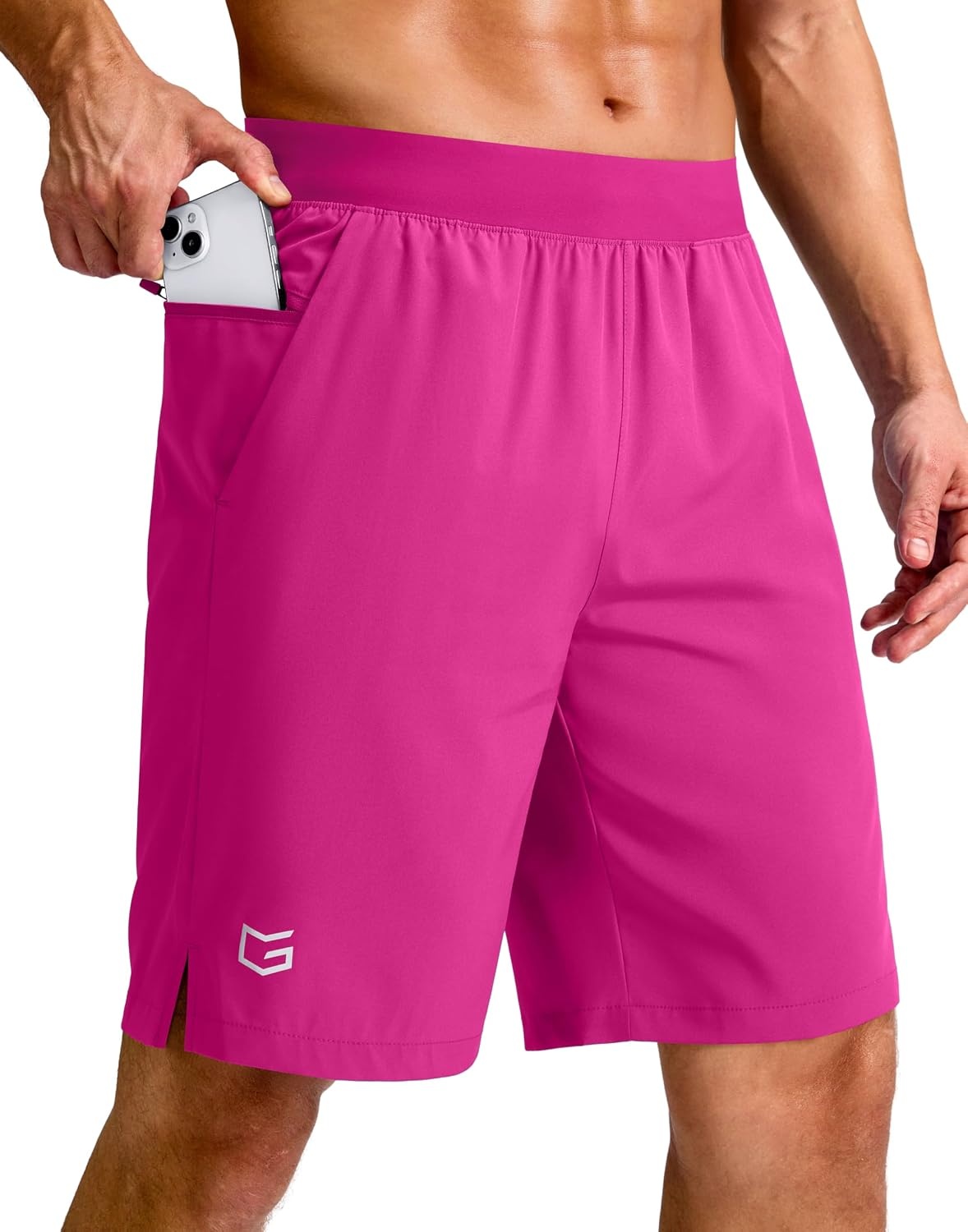image:imageG Gradual Mens Athletic Running Shorts Zip Pocket Quick DryRose
