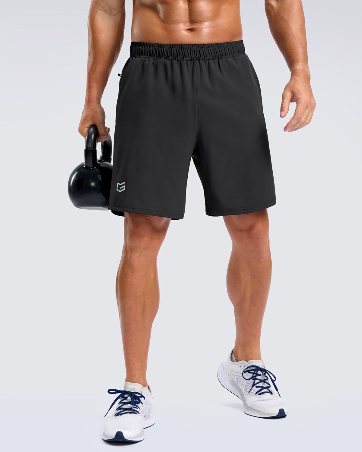 image:imageG Gradual Mens Athletic Running Shorts with 2 Zipper Pockets 7 5 9Black