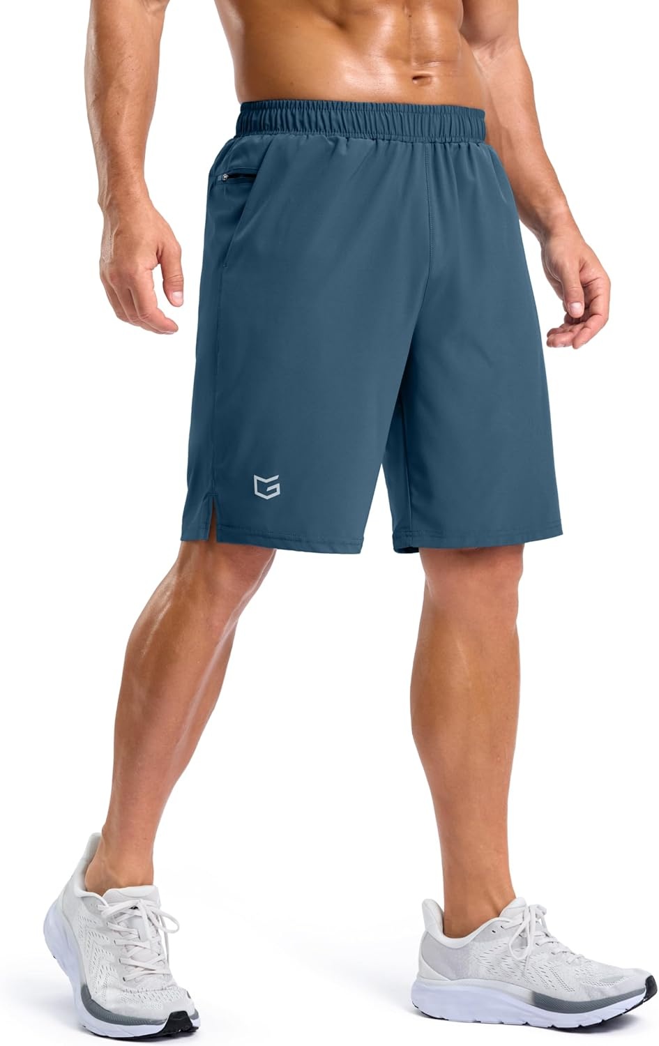image:imageG Gradual Mens Athletic Running Shorts with 2 Zipper Pockets 7 5 9Blue