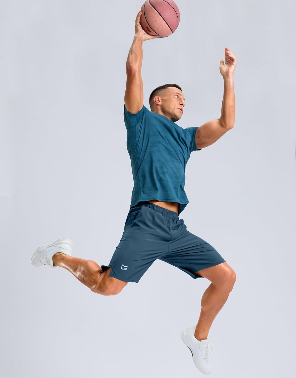 image:imageG Gradual Mens Athletic Running Shorts with 2 Zipper Pockets 7 5 9Blue