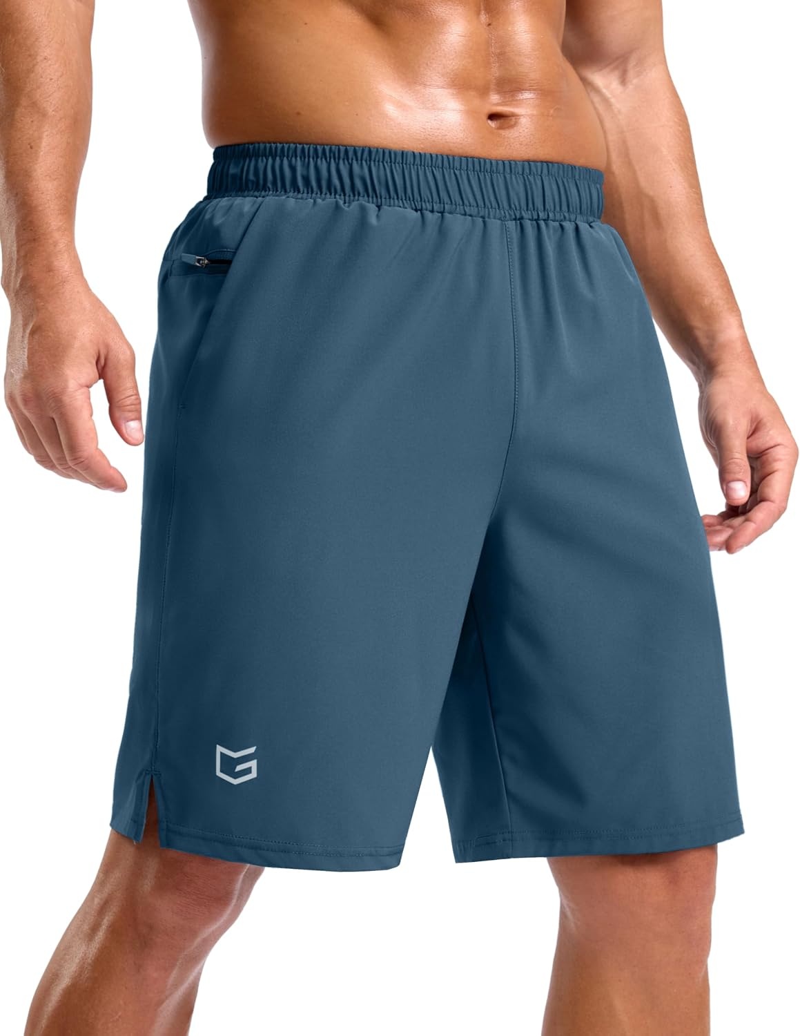 image:imageG Gradual Mens Athletic Running Shorts with 2 Zipper Pockets 7 5 9Blue