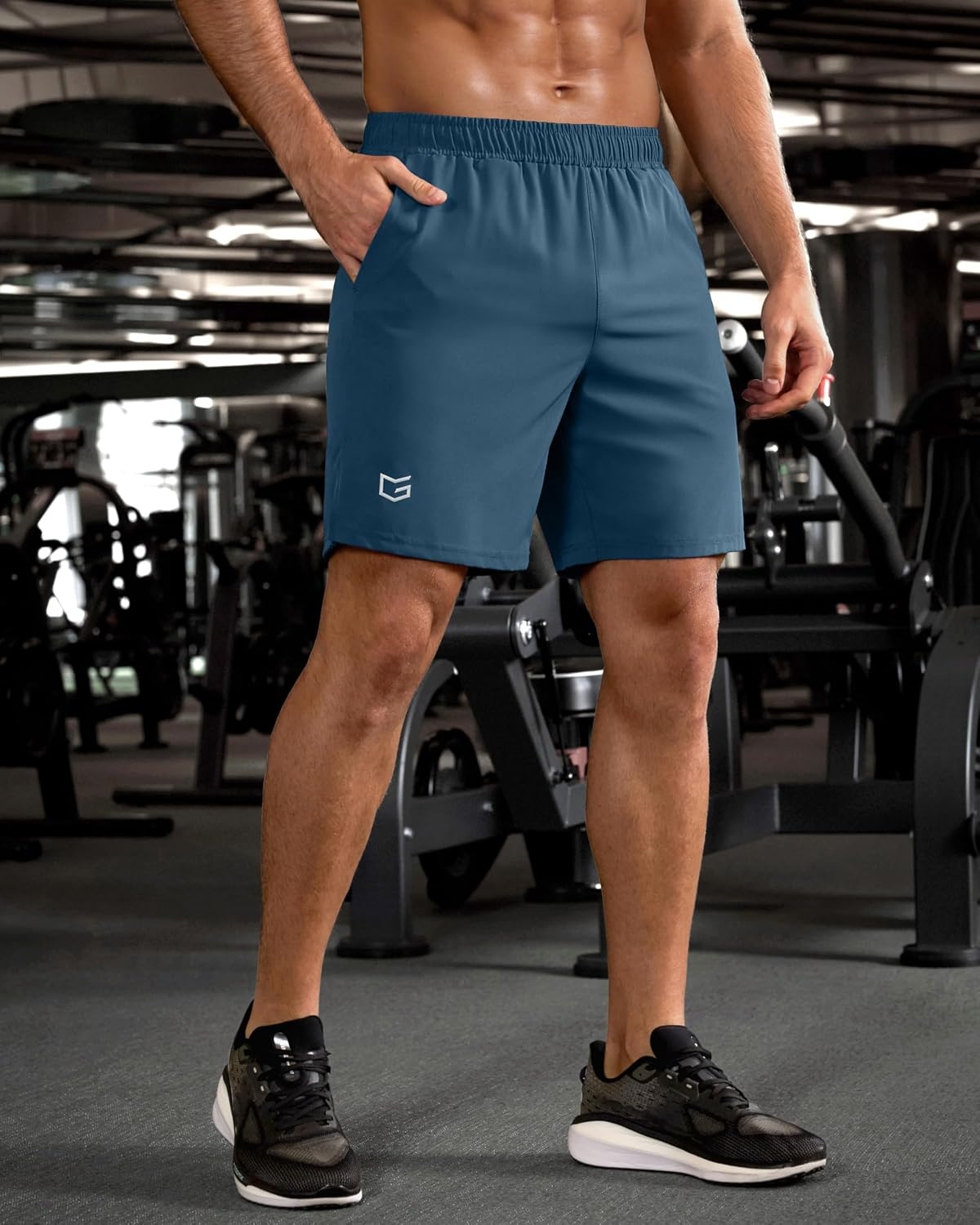 image:imageG Gradual Mens Athletic Running Shorts with 2 Zipper Pockets 7 5 9Blue