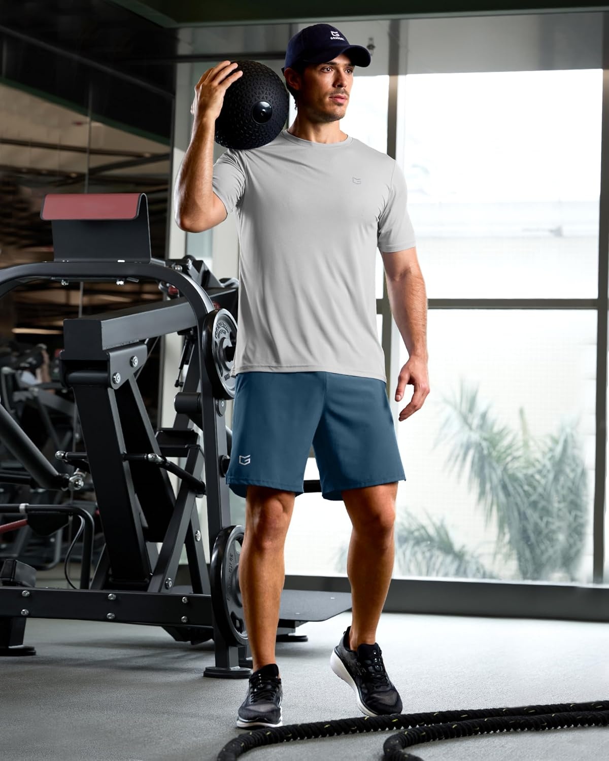 image:imageG Gradual Mens Athletic Running Shorts with 2 Zipper Pockets 7 5 9Blue