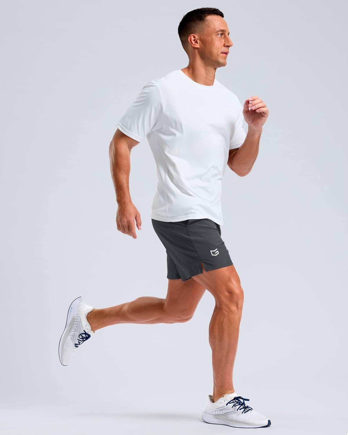 image:imageG Gradual Mens Athletic Running Shorts with 2 Zipper Pockets 7 5 9Dark Grey