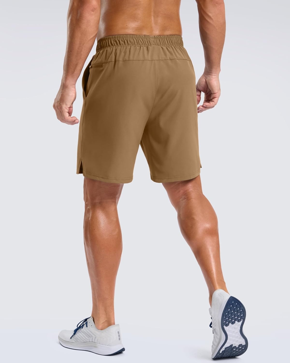 image:imageG Gradual Mens Athletic Running Shorts with 2 Zipper Pockets 7 5 9Dark Khaki