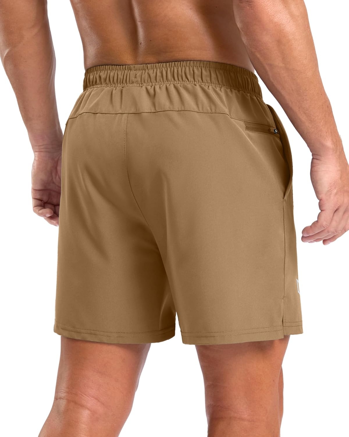 image:imageG Gradual Mens Athletic Running Shorts with 2 Zipper Pockets 7 5 9Dark Khaki