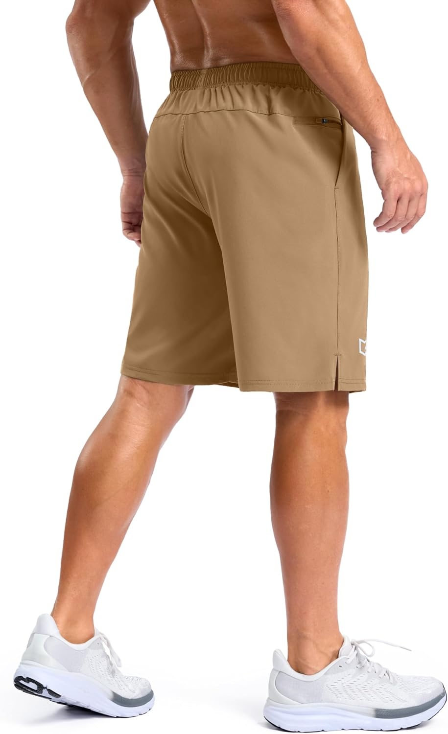 image:imageG Gradual Mens Athletic Running Shorts with 2 Zipper Pockets 7 5 9Dark Khaki
