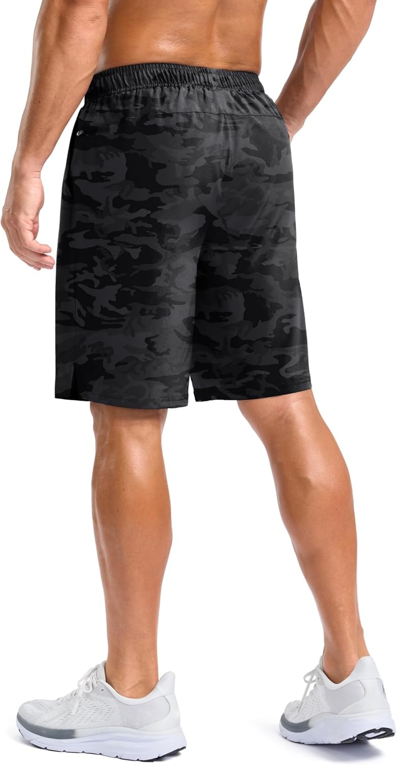 image:imageG Gradual Mens Athletic Running Shorts with 2 Zipper Pockets 7 5 9Grey Camo
