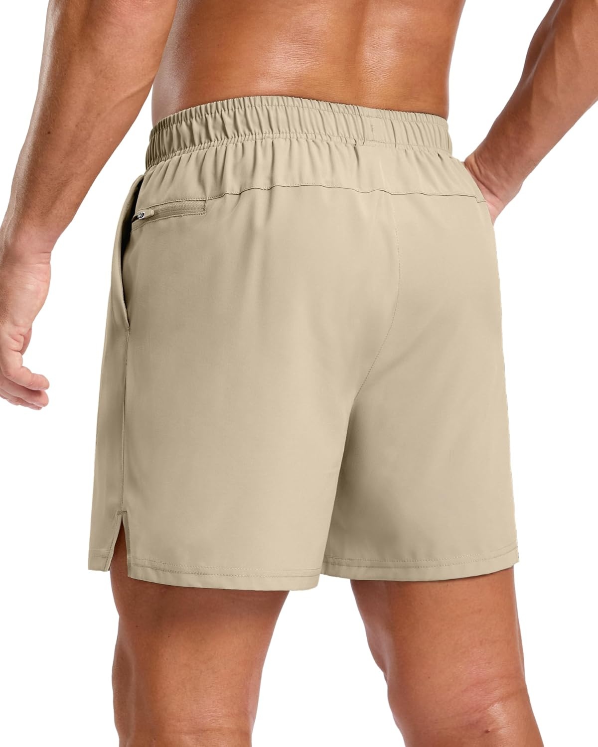 image:imageG Gradual Mens Athletic Running Shorts with 2 Zipper Pockets 7 5 9Khaki