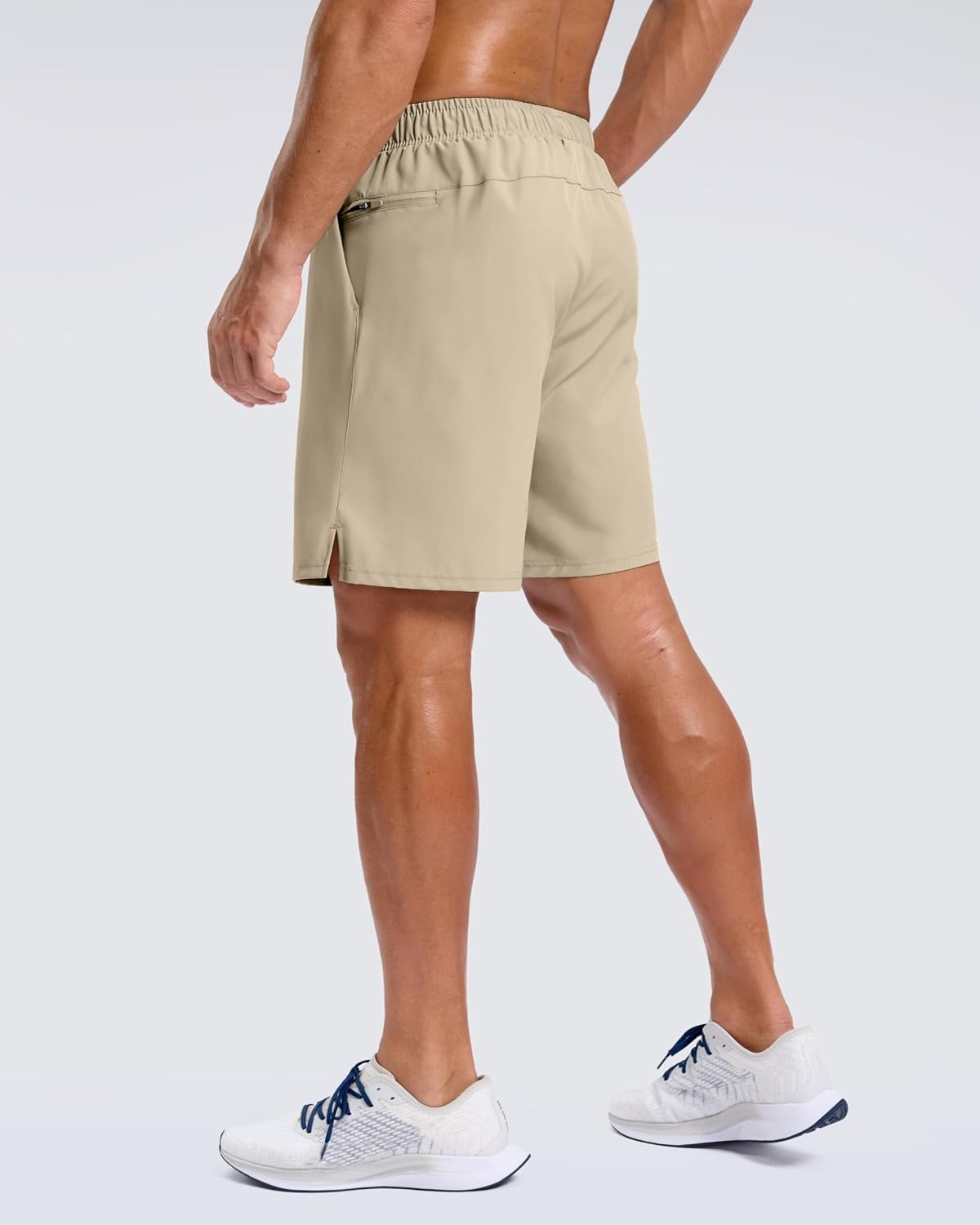 image:imageG Gradual Mens Athletic Running Shorts with 2 Zipper Pockets 7 5 9Khaki