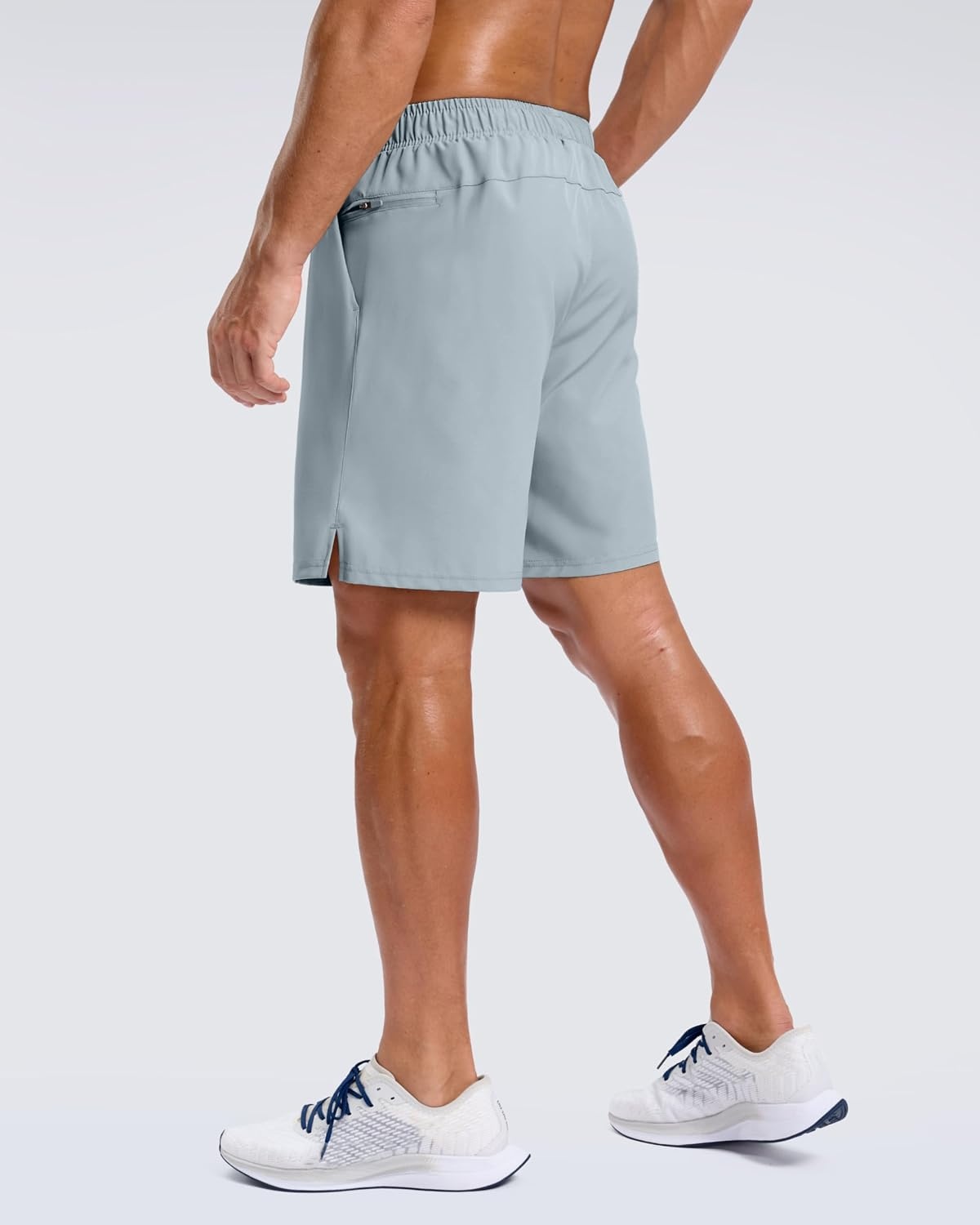 image:imageG Gradual Mens Athletic Running Shorts with 2 Zipper Pockets 7 5 9Light Grey