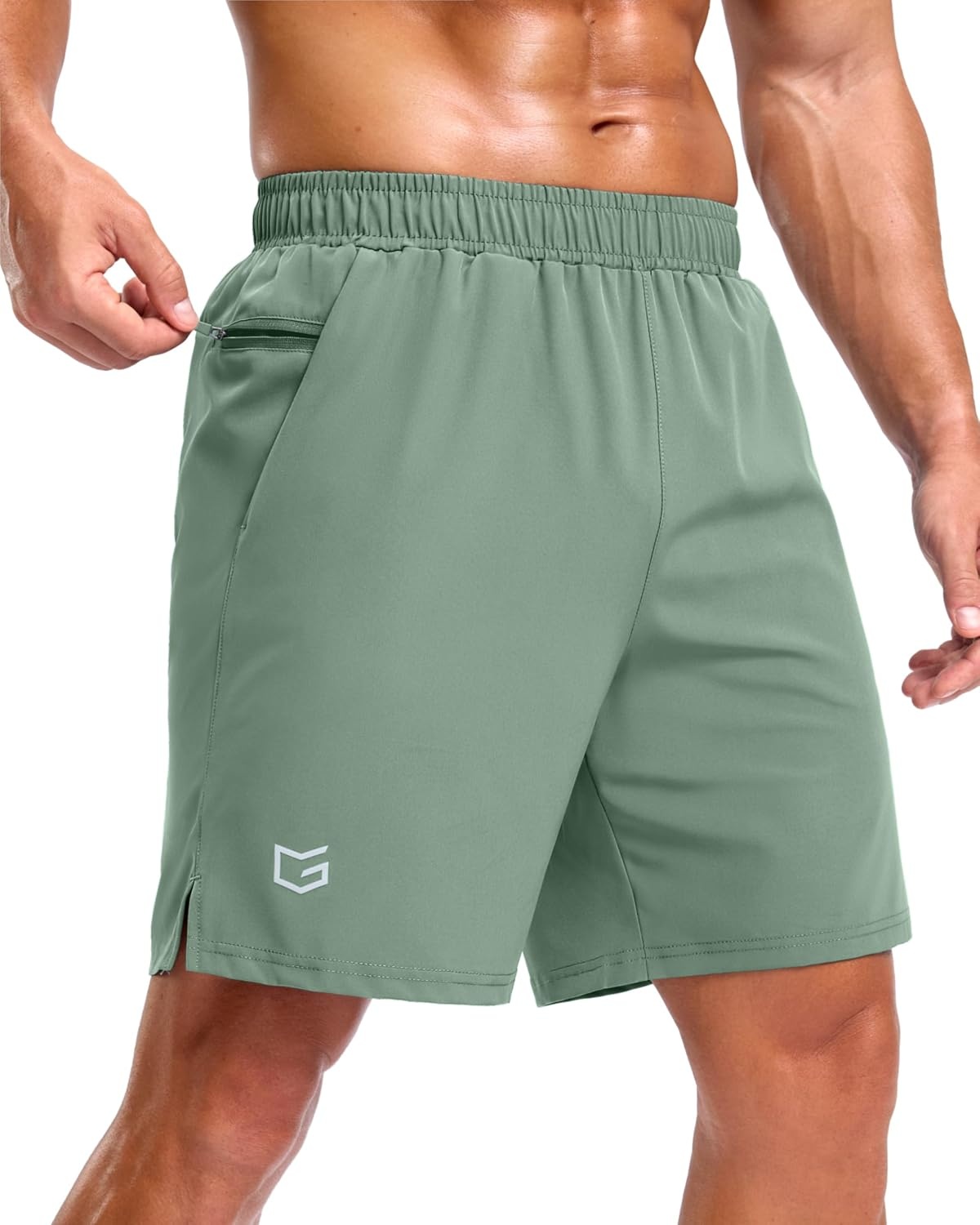 image:imageG Gradual Mens Athletic Running Shorts with 2 Zipper Pockets 7 5 9Lodenfrost